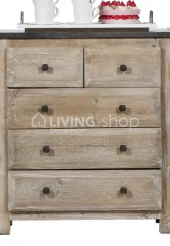 TIMELESS LIVING Landelijke keuken commode 5 laden 75x61xH89CM
