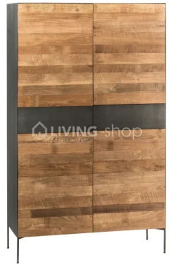 TIMELESS LIVING Landelijke Stijl Hoge Kast in Reclaim Teak