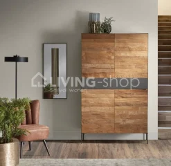 TIMELESS LIVING Landelijke Stijl Hoge Kast in Reclaim Teak