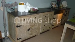 TIMELESS LIVING Landelijke stijl keuken met natuursteen lavabo's 4 delig
