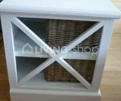 J-LINE Landelijke stijl Tv kast wit met 2 manden