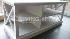 J-LINE Landelijke stijl Tv kast wit met 2 manden