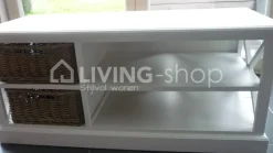 J-LINE Landelijke stijl Tv kast wit met 2 manden