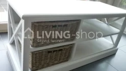 J-LINE Landelijke stijl Tv kast wit met 2 manden