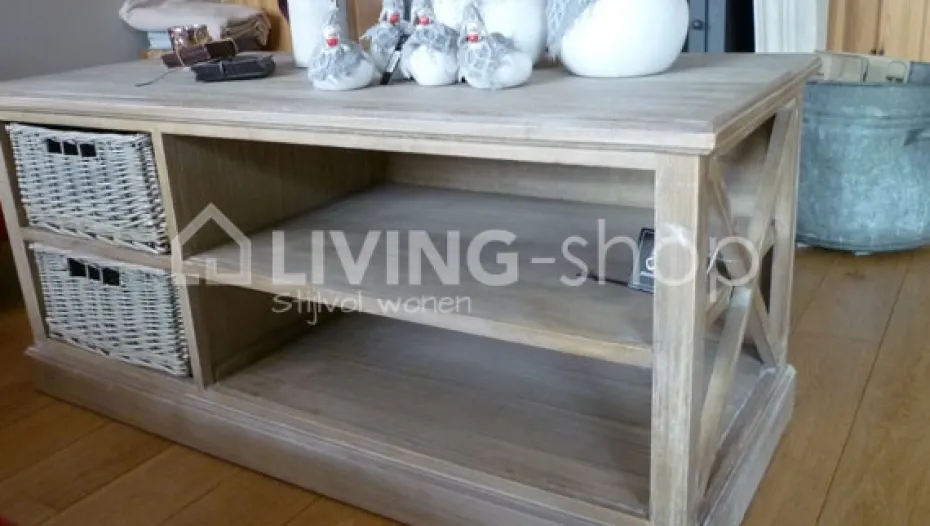 J-LINE Landelijke stijl Tv meubel met 2 manden