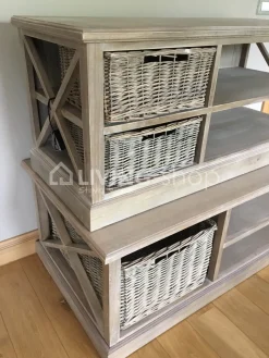 J-LINE Landelijke stijl Tv meubel met 2 manden