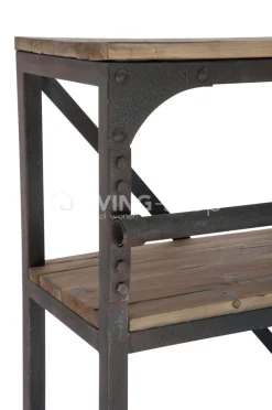 J-LINE Landelijke stijl wandrek met smeedwerk ladder