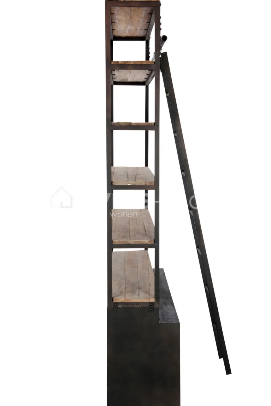 J-LINE Landelijke stijl wandrek met smeedwerk ladder