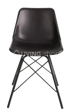 J-LINE Lederen design stoel, Eames reproductie Design by zwart