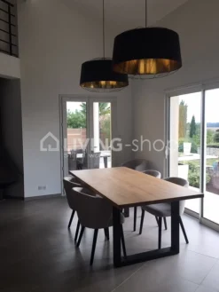 Castle-Line Loft stijl eiken tafel met U-vorm metalen poten