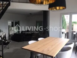 Castle-Line Loft stijl eiken tafel met U-vorm metalen poten