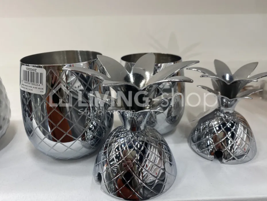 Cosy & Trendy Medium voorraadpot ananas zilver beker 400ML
