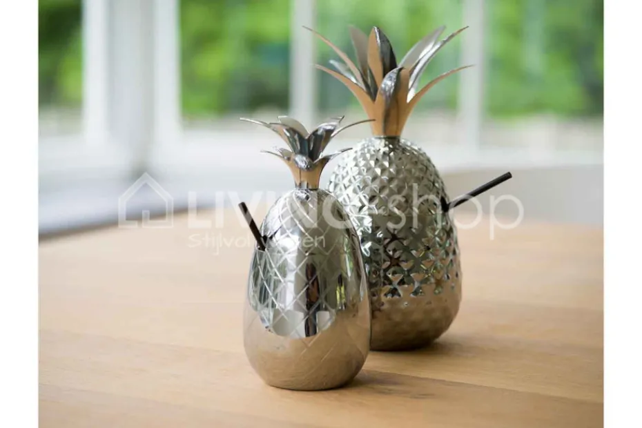 Cosy & Trendy Medium voorraadpot ananas zilver beker 400ML