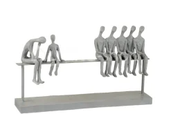 J-LINE Modern beeld 7 personen zit op bank