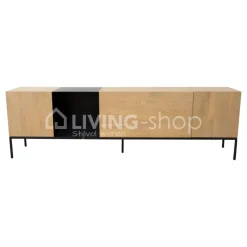 PR LIVING Modern grijs eiken dressoir laag strak landelijk met metaal