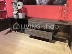 PR LIVING Modern grijs eiken dressoir laag strak landelijk met metaal