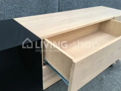 PR LIVING Modern grijs eiken dressoir laag strak landelijk met metaal