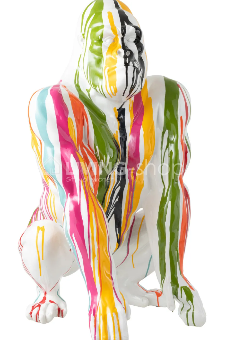 J-LINE Modern paint sculptuur Gorilla pop art beeld