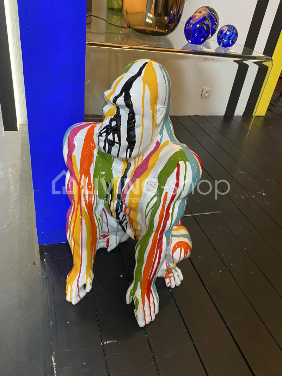 J-LINE Modern paint sculptuur Gorilla pop art beeld