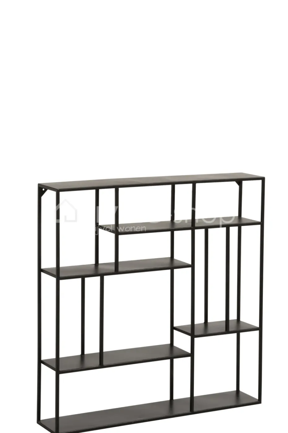 J-LINE Modern wandrek 6 niv zwart metaal