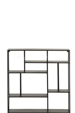 J-LINE Modern wandrek 6 niv zwart metaal