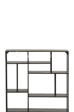 J-LINE Modern wandrek 6 niv zwart metaal