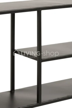 J-LINE Modern wandrek 6 niv zwart metaal