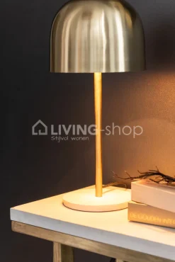 J-LINE Moderne tafellamp Queen goud met voet marmer wit