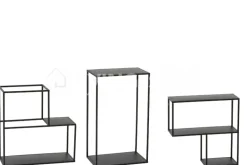 J-LINE Modulair rek zwart metaal