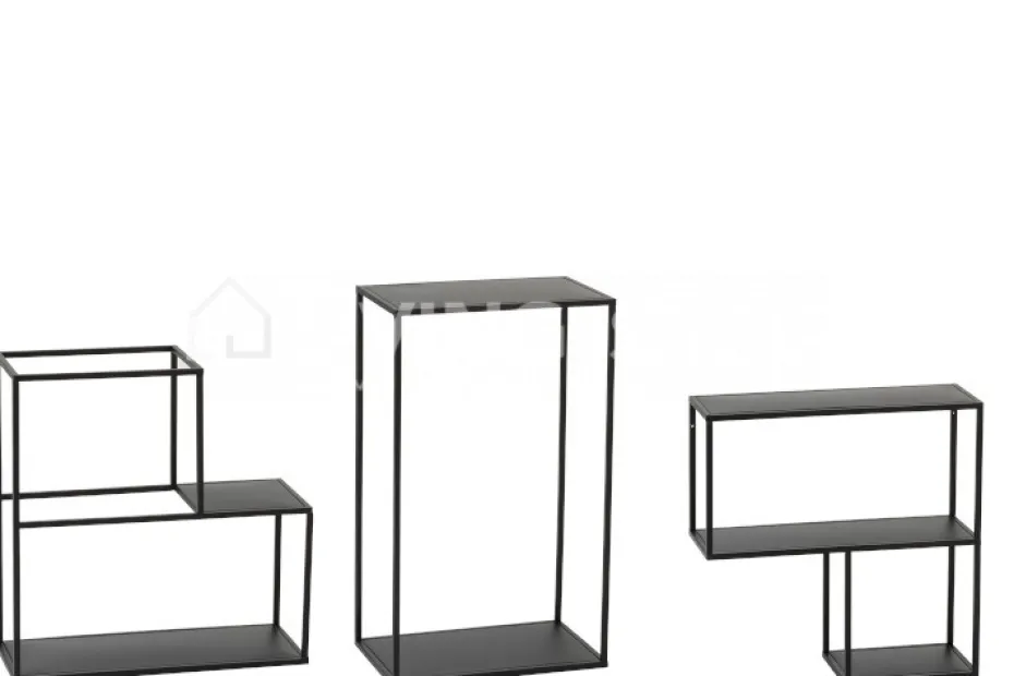 J-LINE Modulair rek zwart metaal