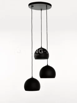 Verlichting online Moon hanglamp 3 zwarte bollen