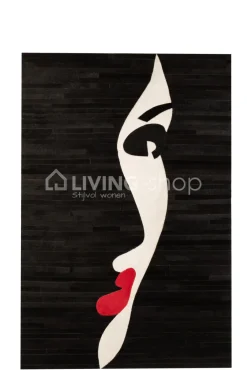J-LINE Muurkader vrouw leder wanddeco muurdecoratie