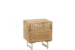 J-LINE Nachtkastje Hout Naturel Meubelen