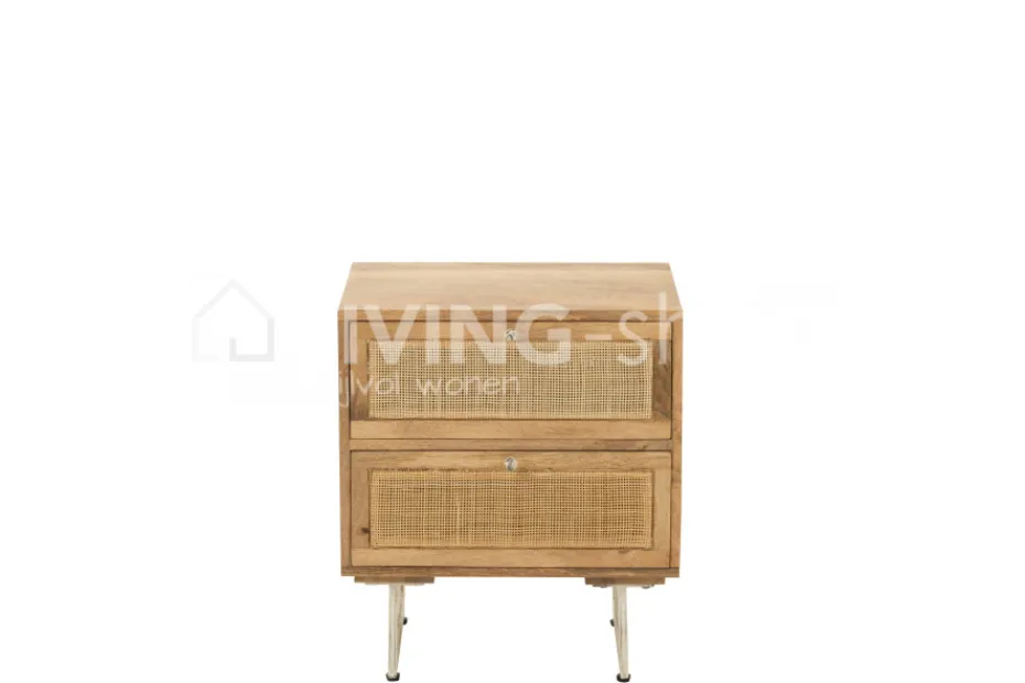 J-LINE Nachtkastje Hout Naturel Meubelen