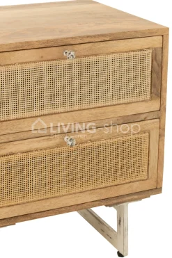 J-LINE Nachtkastje Hout Naturel Meubelen
