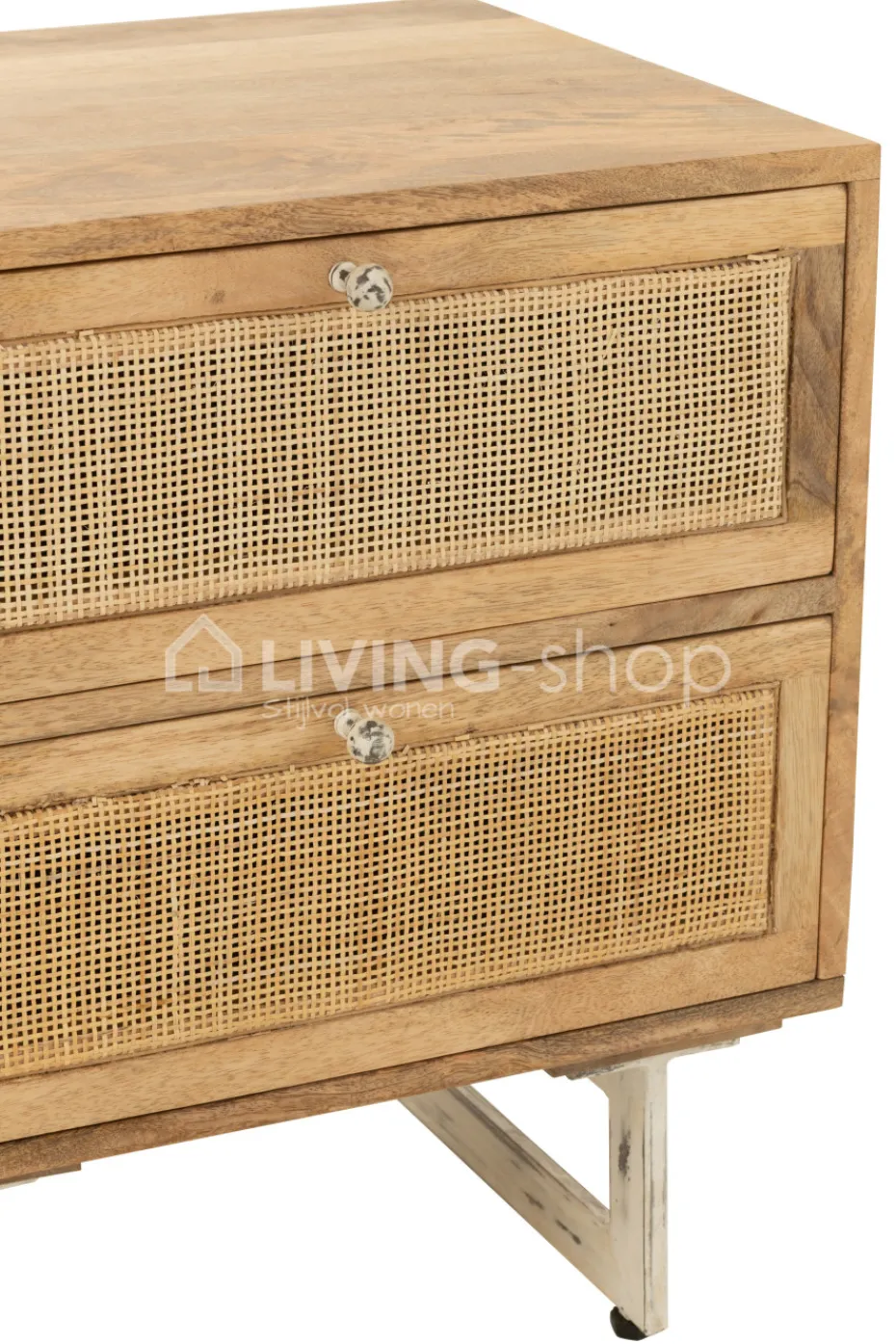 J-LINE Nachtkastje Hout Naturel Meubelen