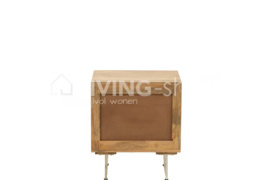 J-LINE Nachtkastje Hout Naturel Meubelen