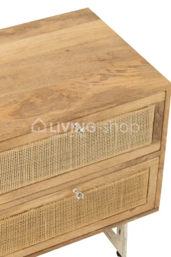 J-LINE Nachtkastje Hout Naturel Meubelen