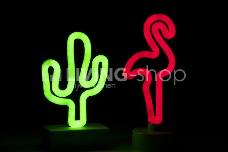 J-LINE Neon flamingo tafellamp