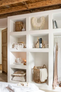 J-LINE Ornament schelpen en veren op staander