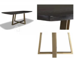 PR LIVING Ovale dineertafel Bergen met metalen kruisvoet