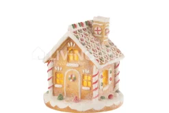J-LINE Peperkoekenhuis LED Kersthuis kerstdecoratie