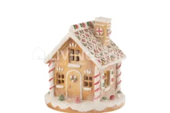 J-LINE Peperkoekenhuis LED Kersthuis kerstdecoratie