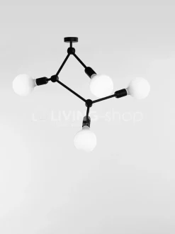 Verlichting online Plafondlamp zwart Nero atomen,