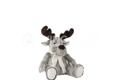 J-LINE Pluche Eland met sjaal