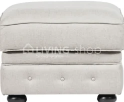 TIMELESS LIVING Poef met knopen in stof of pu leder voetenbank van