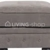 TIMELESS LIVING Poef met knopen stof / pu leder voetenbank van