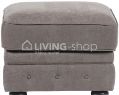 TIMELESS LIVING Poef met knopen stof / pu leder voetenbank van