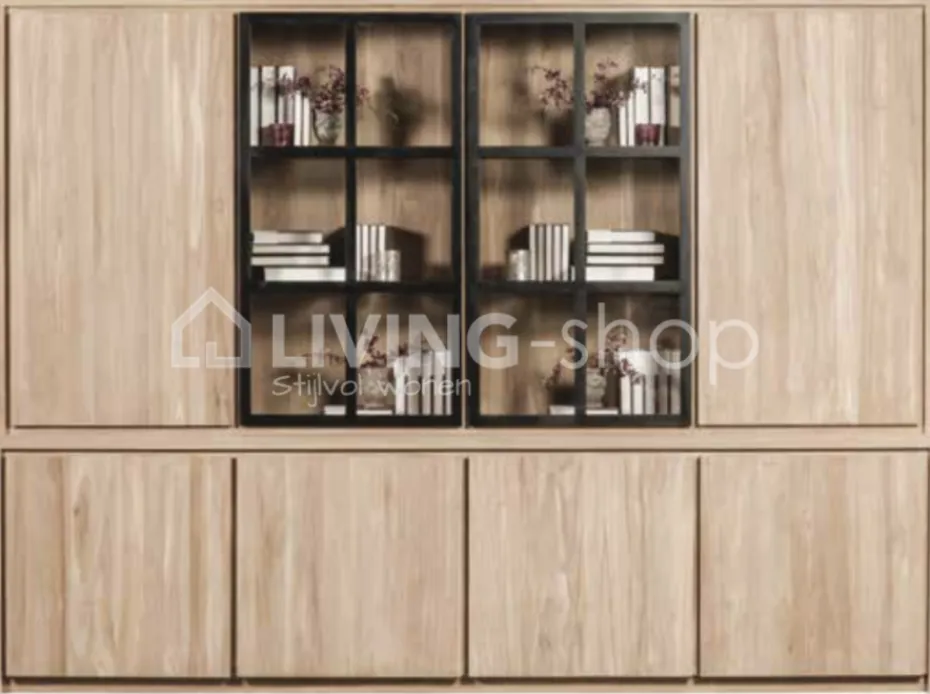 TIMELESS LIVING Polo wandkast met LED vitrine 4 delig