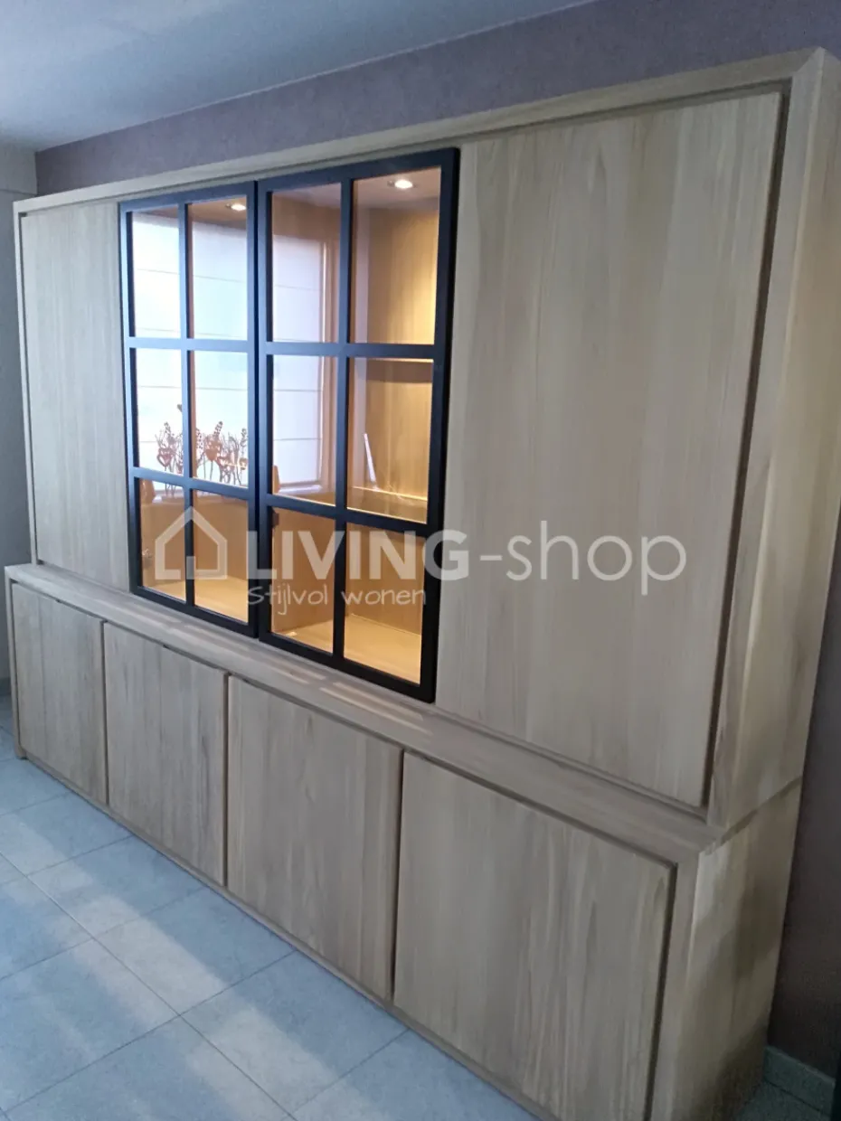 TIMELESS LIVING Polo wandkast met LED vitrine 4 delig